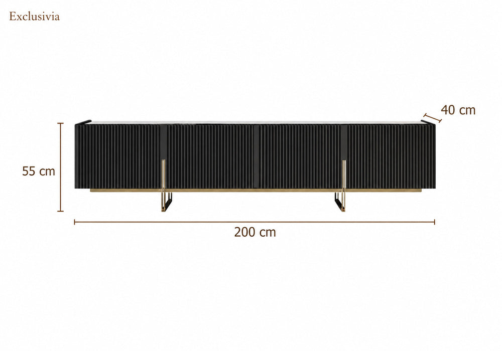 Auro Sintered Stone Fluted TV Console