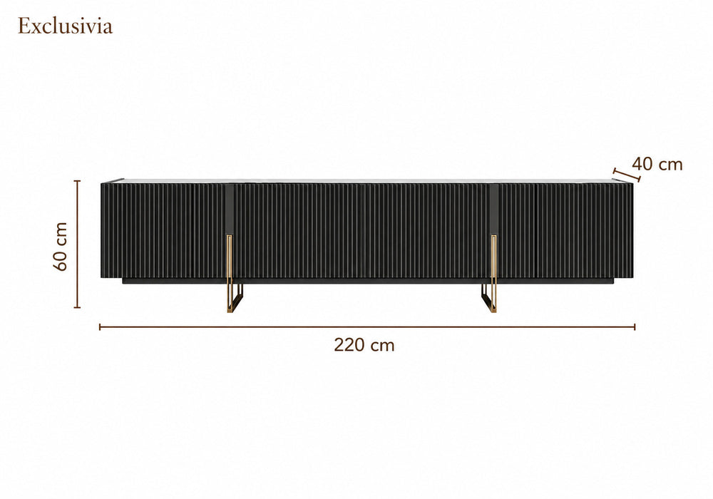 Auro Sintered Stone Fluted TV Console