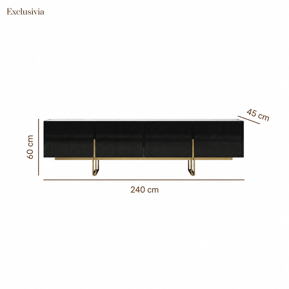 Auro Sintered Stone Fluted TV Console