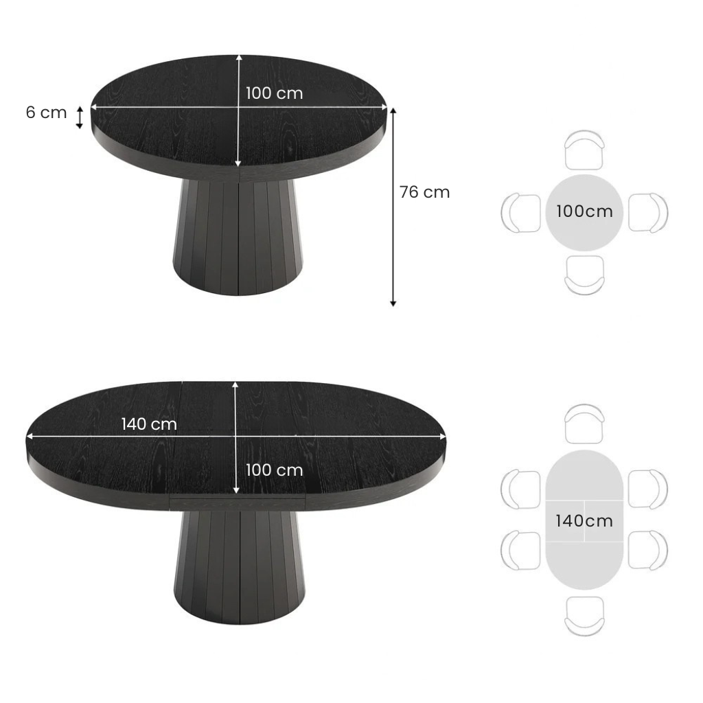 Aira Japandi Extendable Dining Table