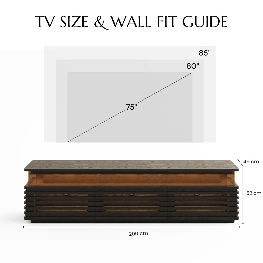 Atlas Mid-Century Slatted TV Console