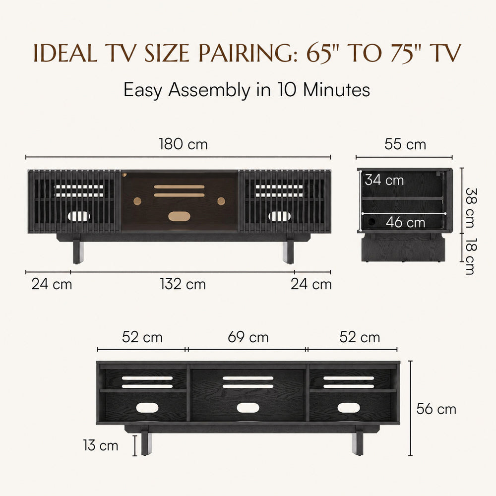 Valmere Mid-Century Fluted Media Console