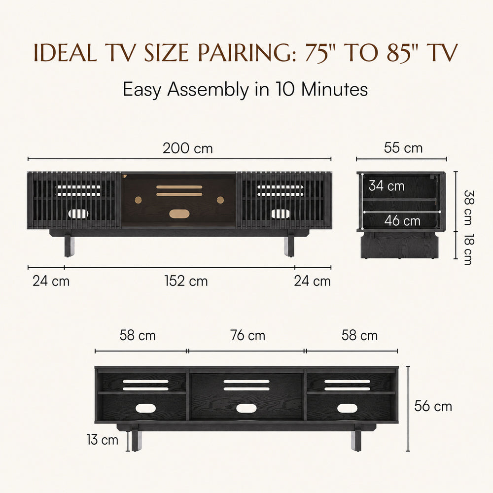 Valmere Mid-Century Fluted Media Console