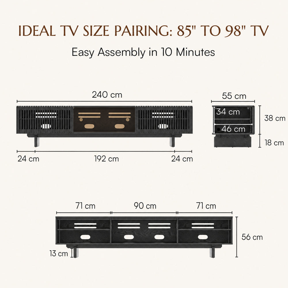 Valmere Mid-Century Fluted Media Console