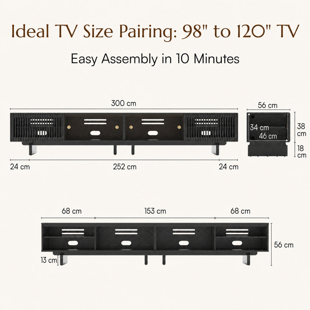 Valmere Mid-Century Fluted Media Console