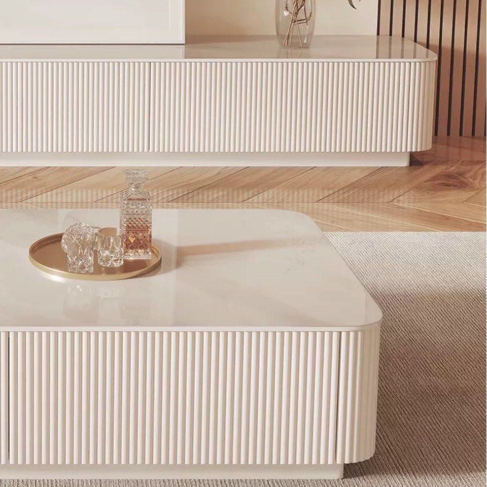 Blanc Modern TV Console and Coffee Table - Exclusivia