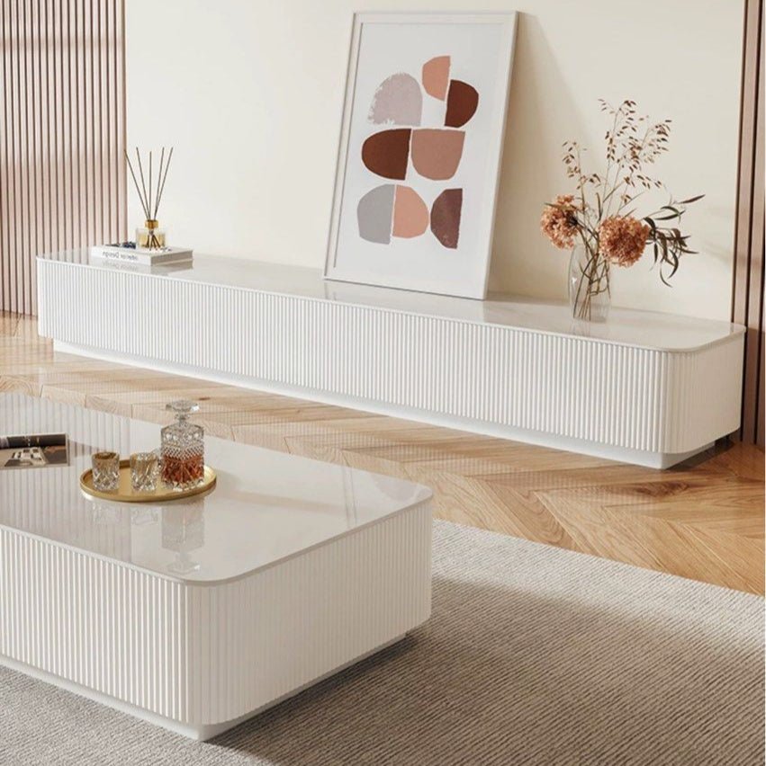 Blanc Modern TV Console and Coffee Table - Exclusivia