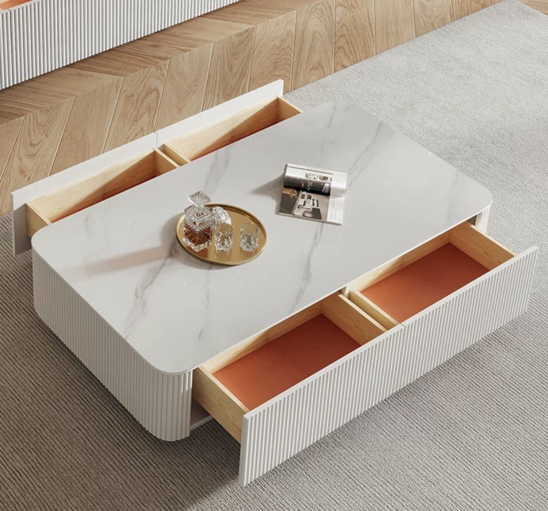 Blanc Modern TV Console and Coffee Table - Exclusivia