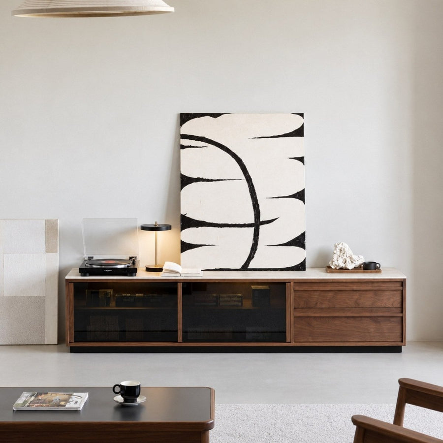 BRAXEN Modern Solid Wood TV Cabinet - Exclusivia
