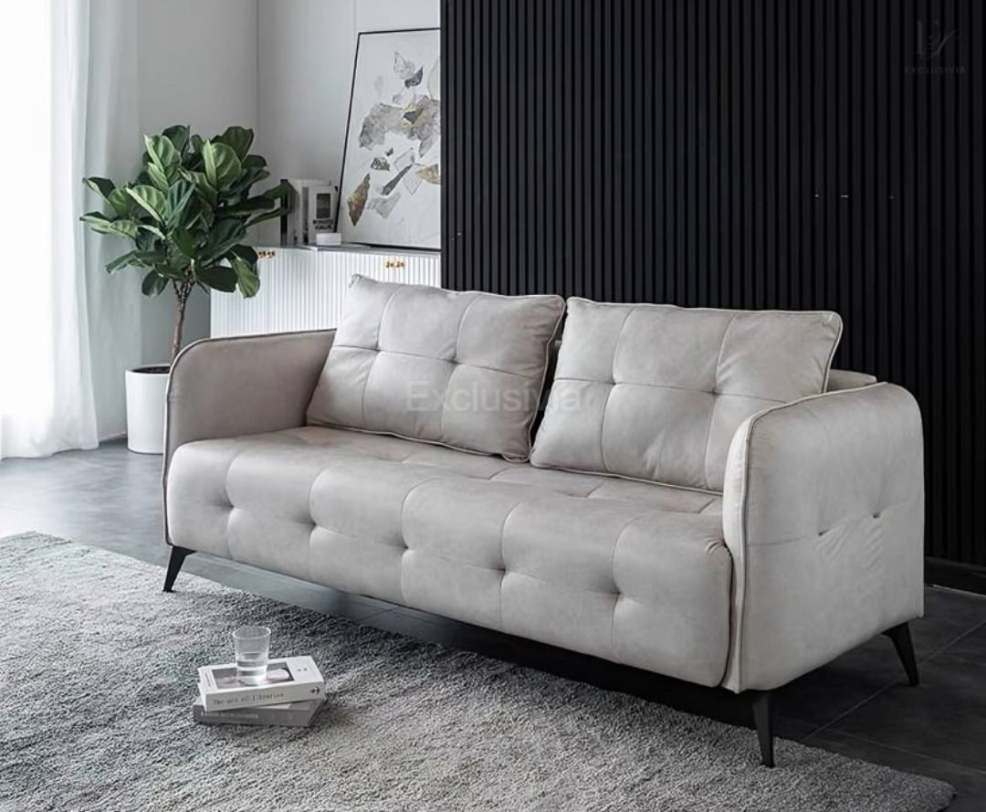 BREAME Faux Leather Square Arm Sofa - Exclusivia