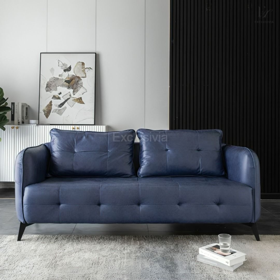 BREAME Faux Leather Square Arm Sofa - Exclusivia