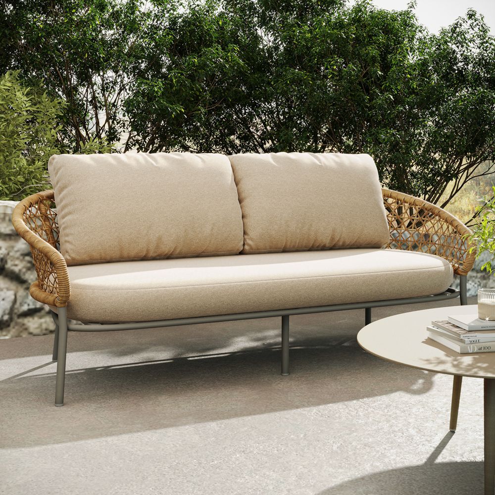 BreezeHaven 3 - Seater Outdoor Wicker Sofa - Exclusivia