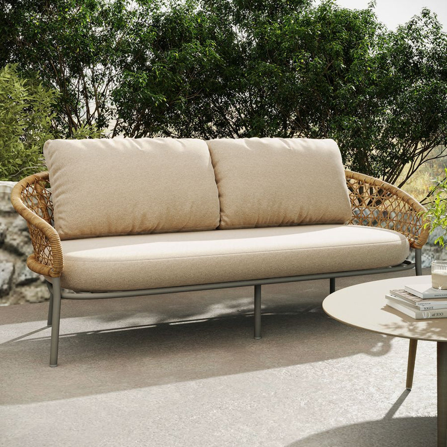 BreezeHaven 3 - Seater Outdoor Wicker Sofa - Exclusivia