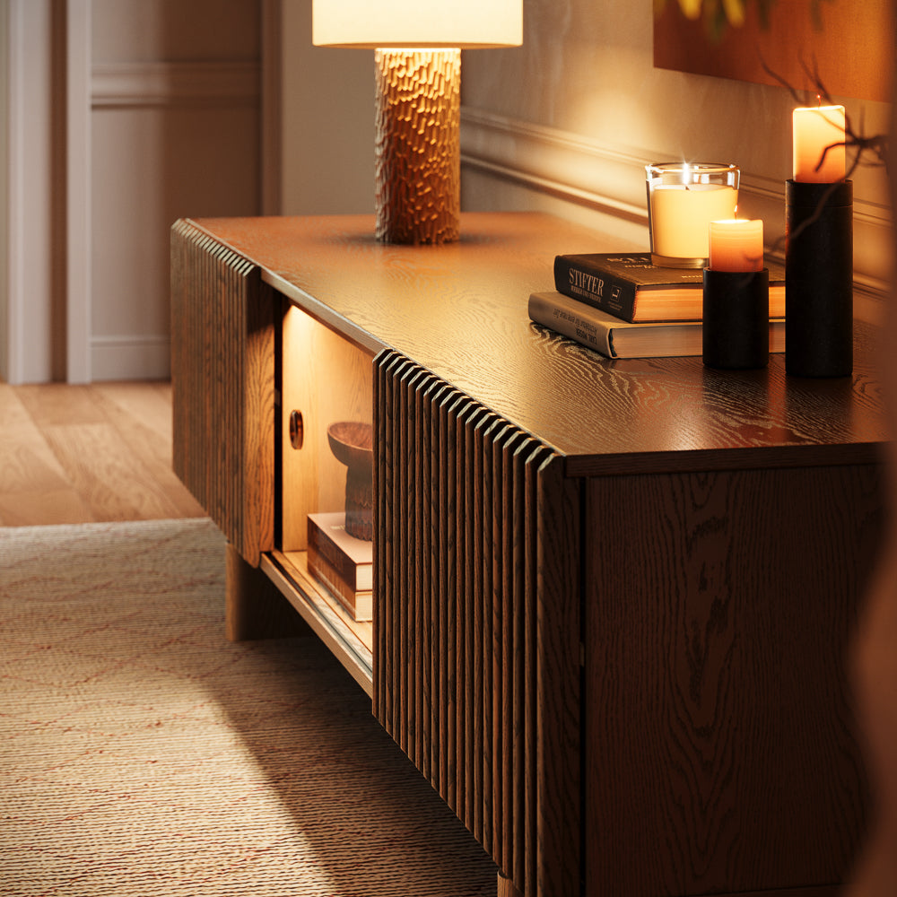 Valmere Mid-Century Fluted Media Console