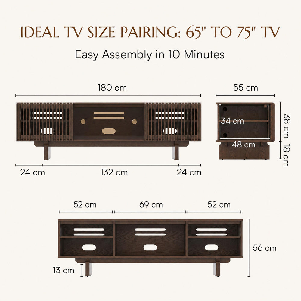 Valmere Mid-Century Fluted Media Console