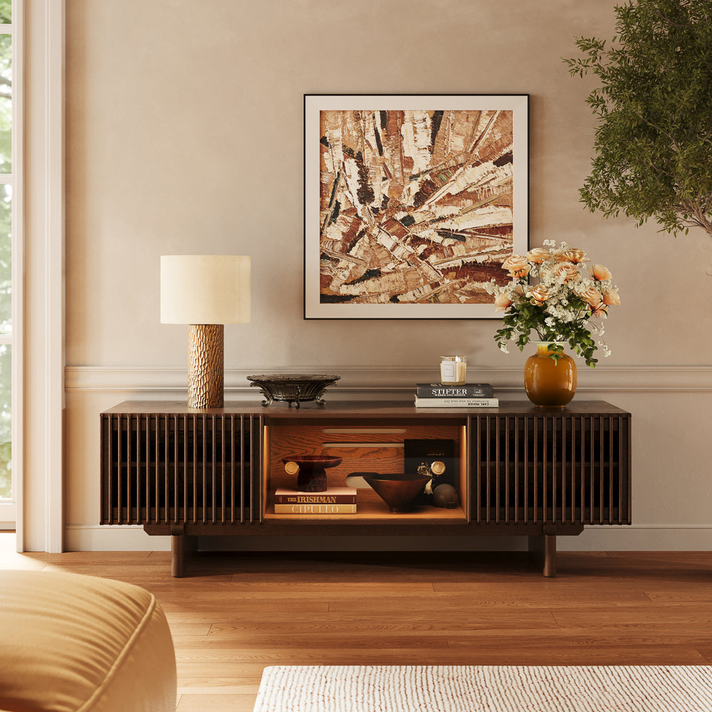 Valmere Mid-Century Fluted Media Console