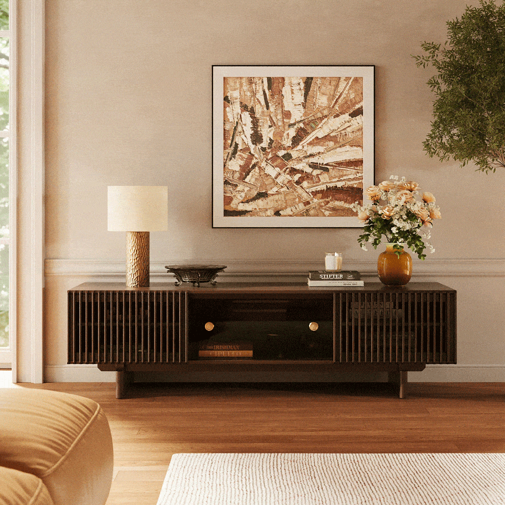 Valmere Mid-Century Fluted Media Console