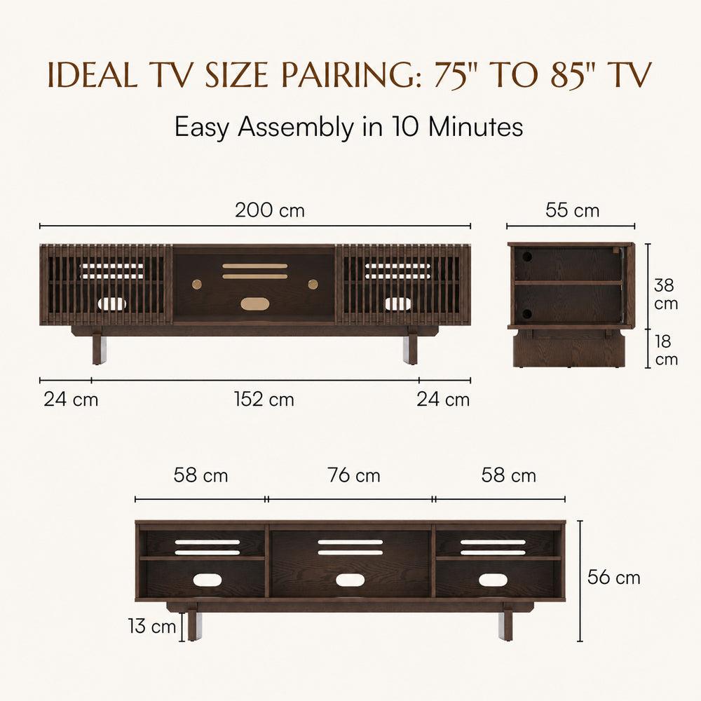 Valmere Mid-Century Fluted Media Console