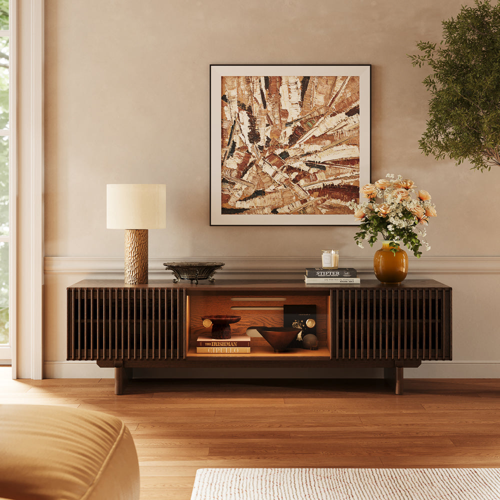 Valmere Mid-Century Fluted Media Console