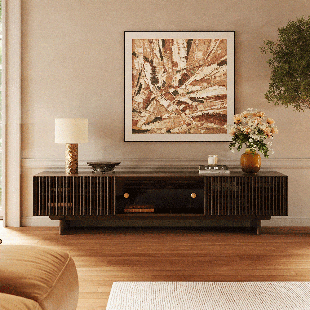 Valmere Mid-Century Fluted Media Console