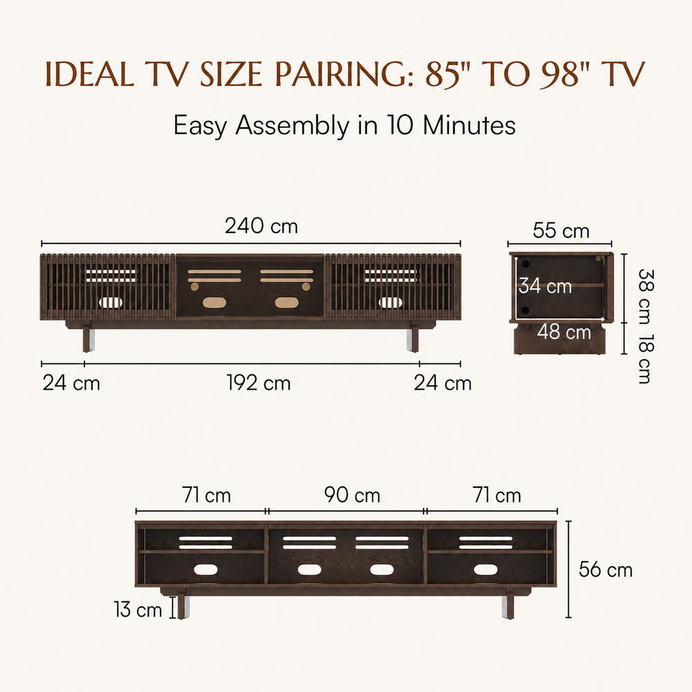 Valmere Mid-Century Fluted Media Console