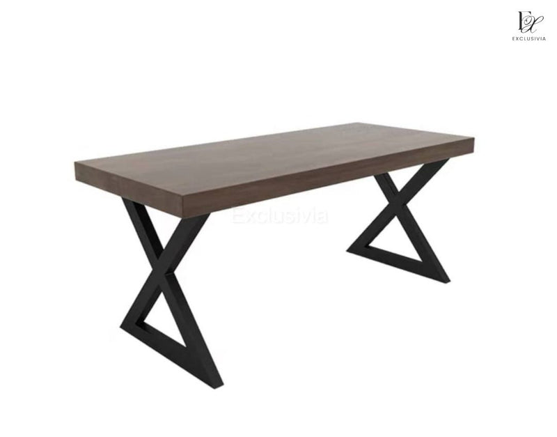 BRYN Industrial Solid Wood Dining Table - Exclusivia