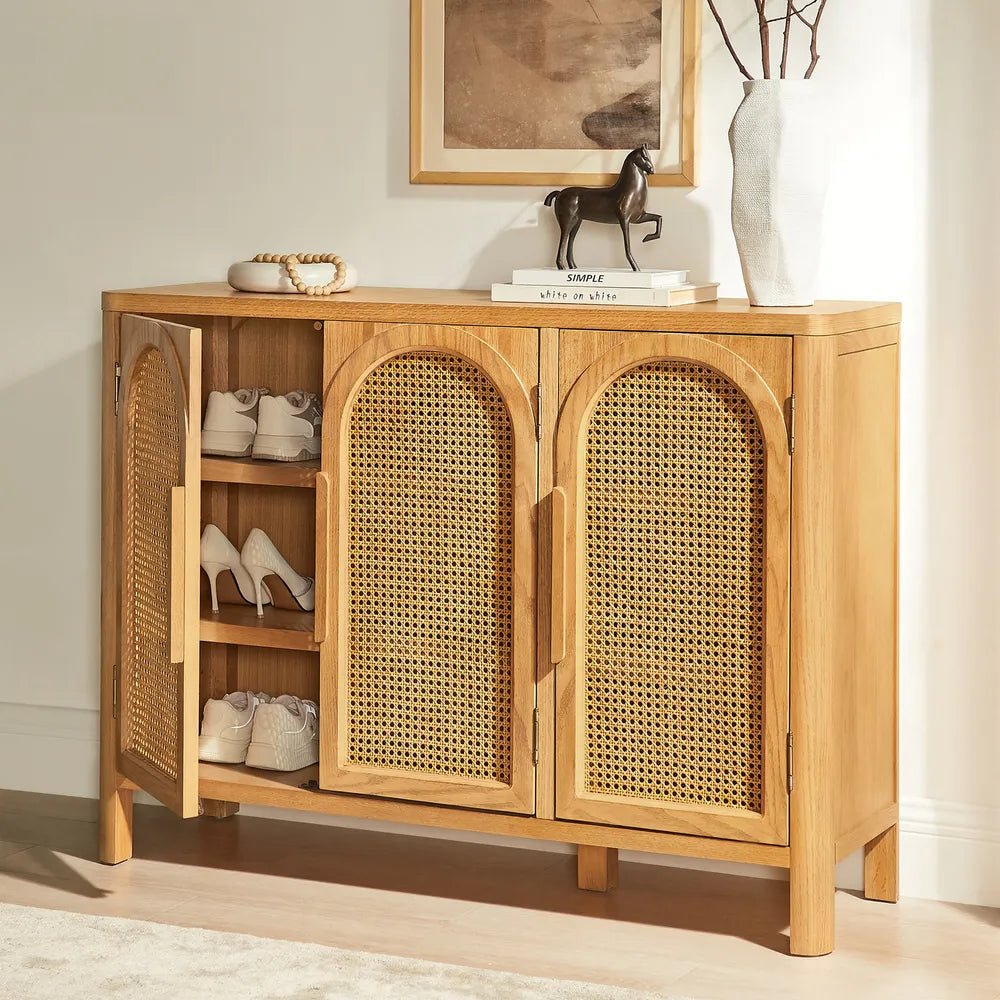 Cala 120 cm Rattan Shoe Cabinet - Exclusivia