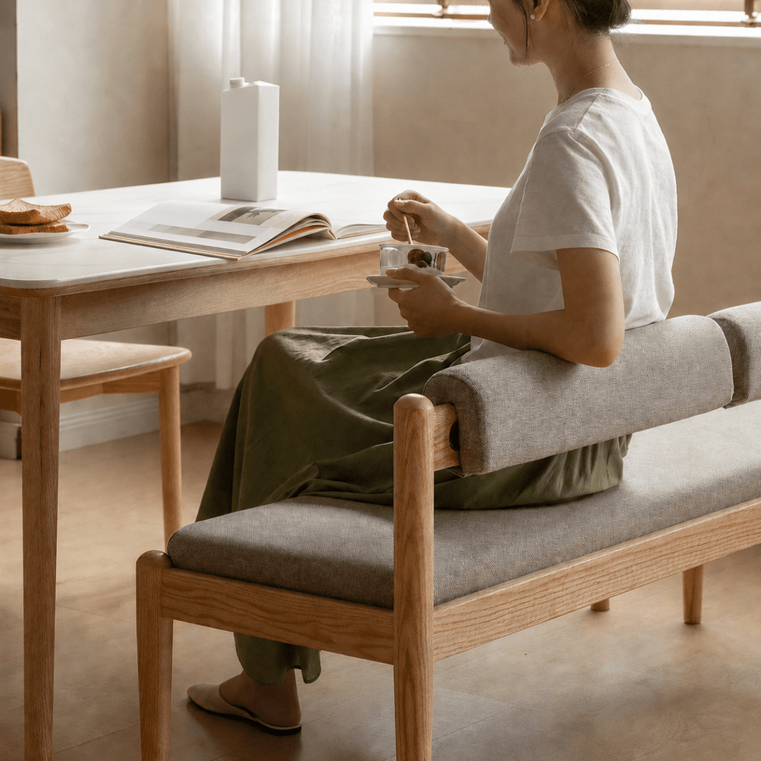CANTIVER Oak Wood Dining Bench - Exclusivia