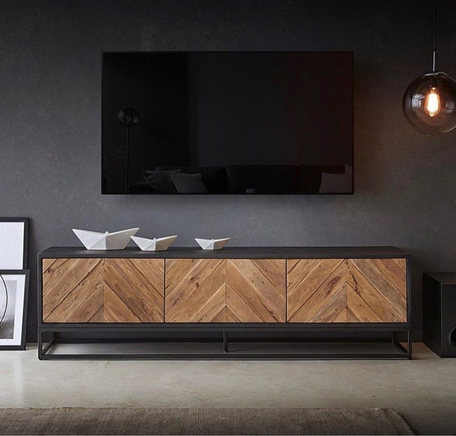 Cedar Industrial Wood TV Console - Exclusivia