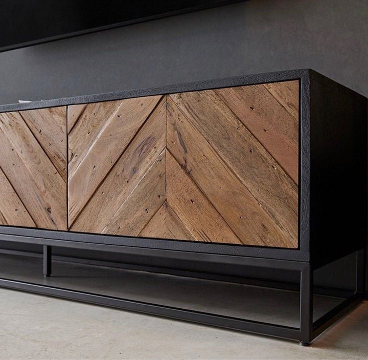 Cedar Industrial Wood TV Console - Exclusivia