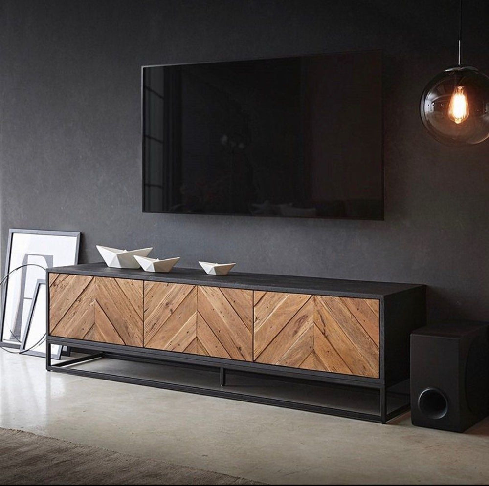 Cedar Industrial Wood TV Console - Exclusivia