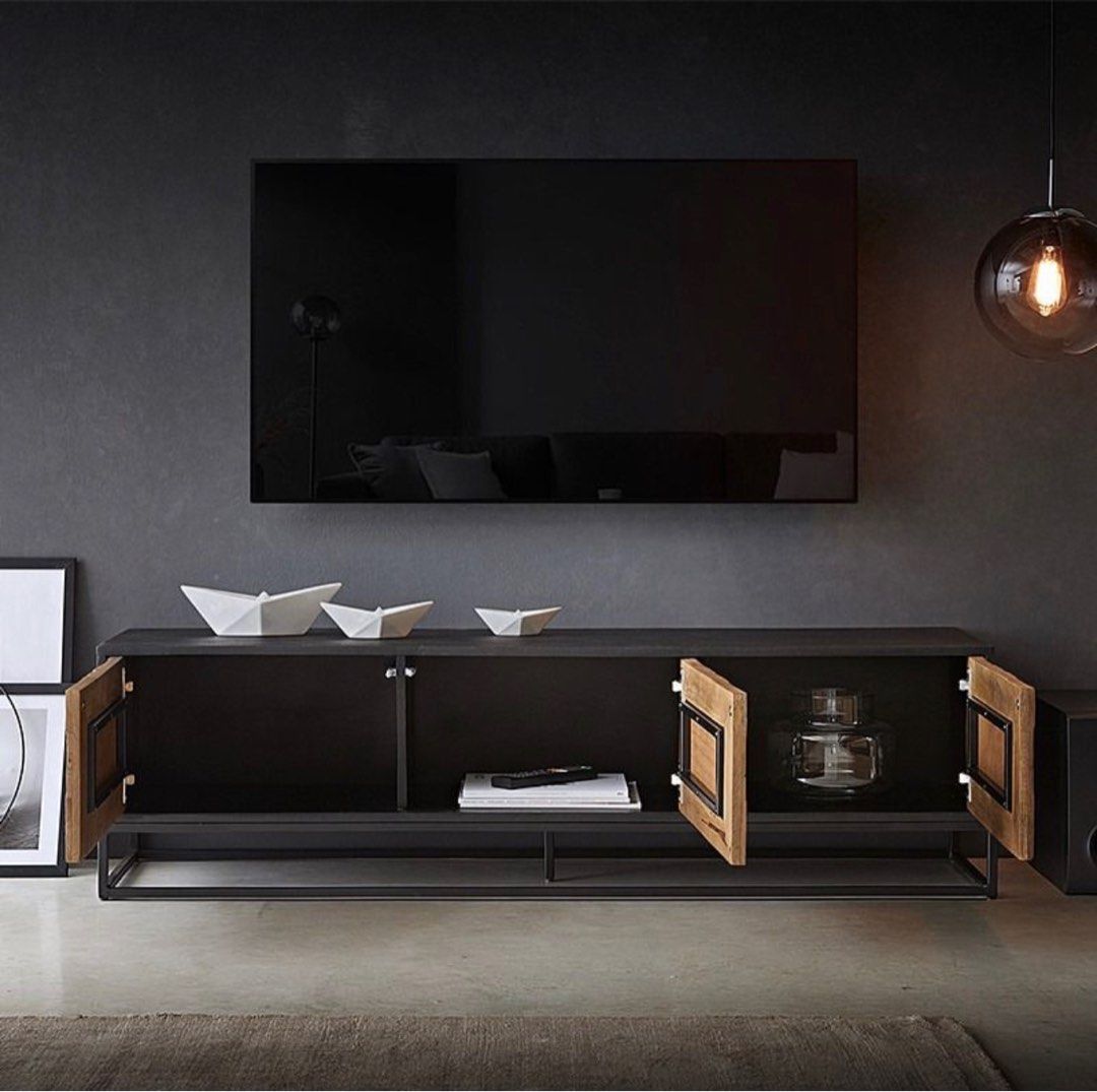 Cedar Industrial Wood TV Console - Exclusivia