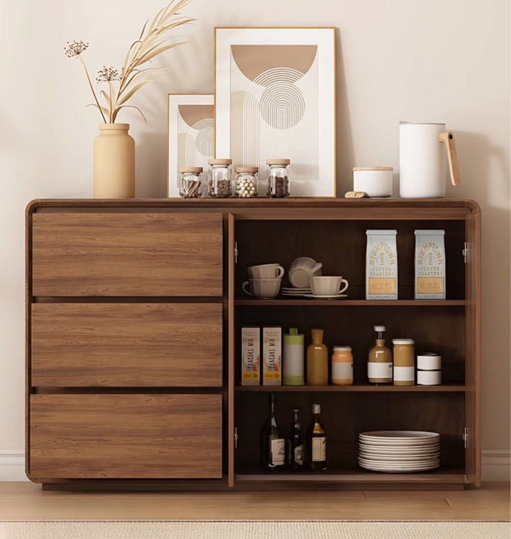 Celeste Modern Walnut Slim Sideboard - Exclusivia