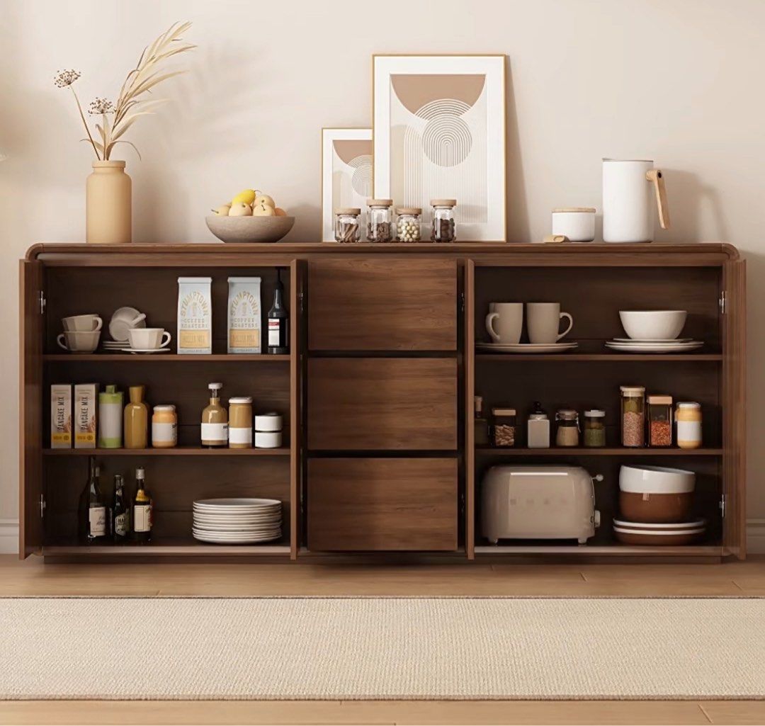 Celeste Modern Walnut Slim Sideboard - Exclusivia