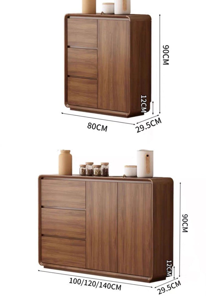 Celeste Modern Walnut Slim Sideboard - Exclusivia