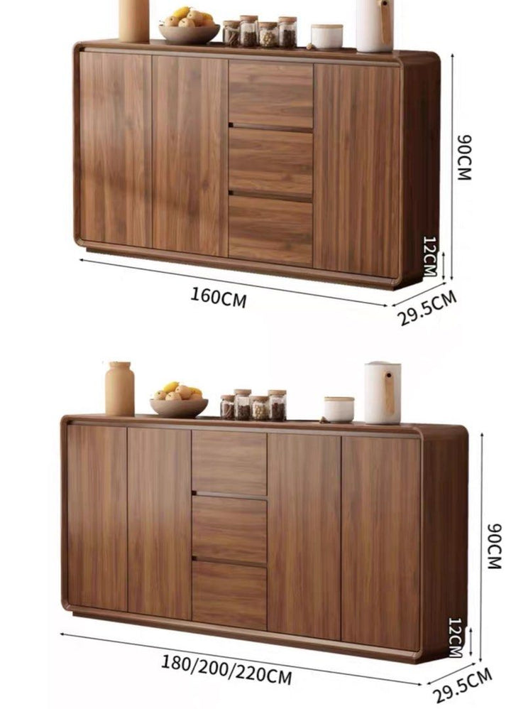 Celeste Modern Walnut Slim Sideboard - Exclusivia