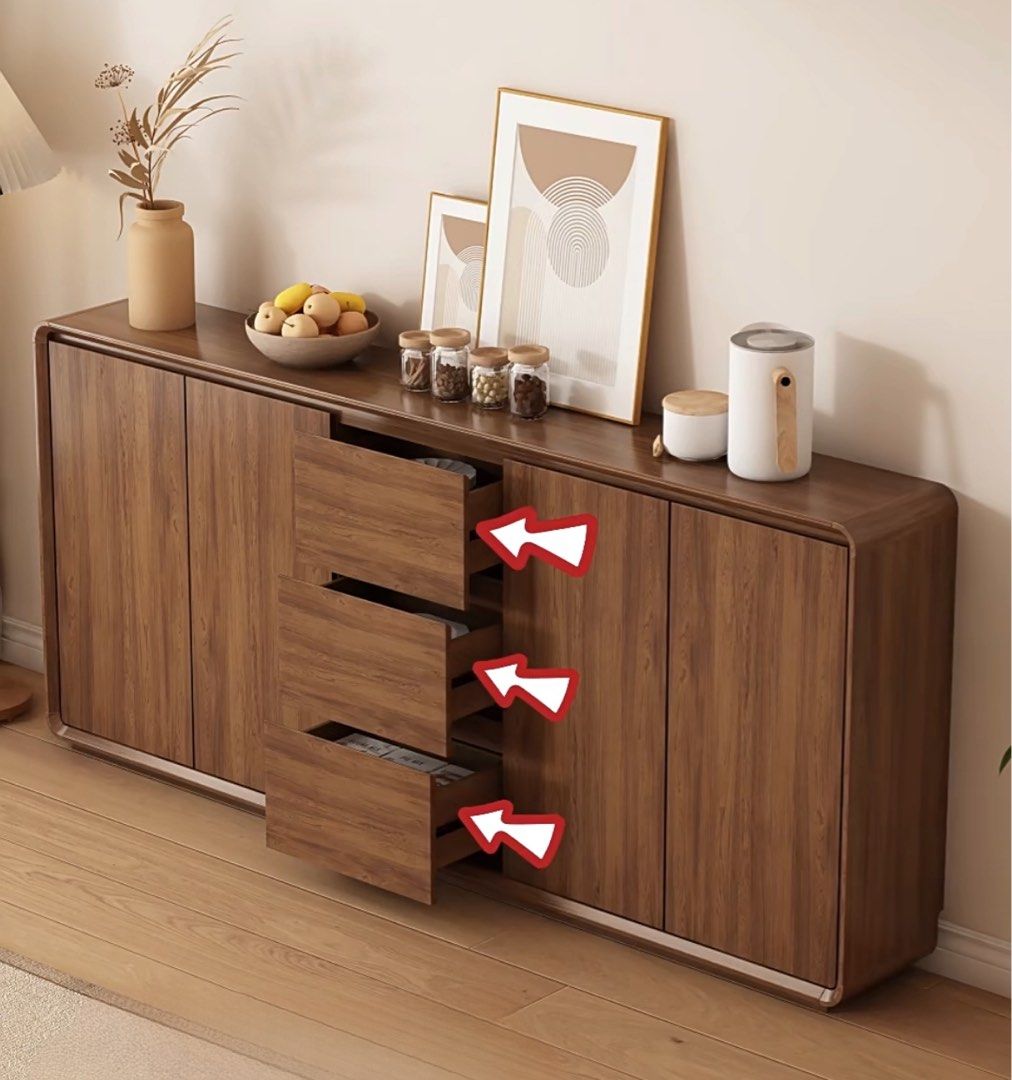 Celeste Modern Walnut Slim Sideboard - Exclusivia