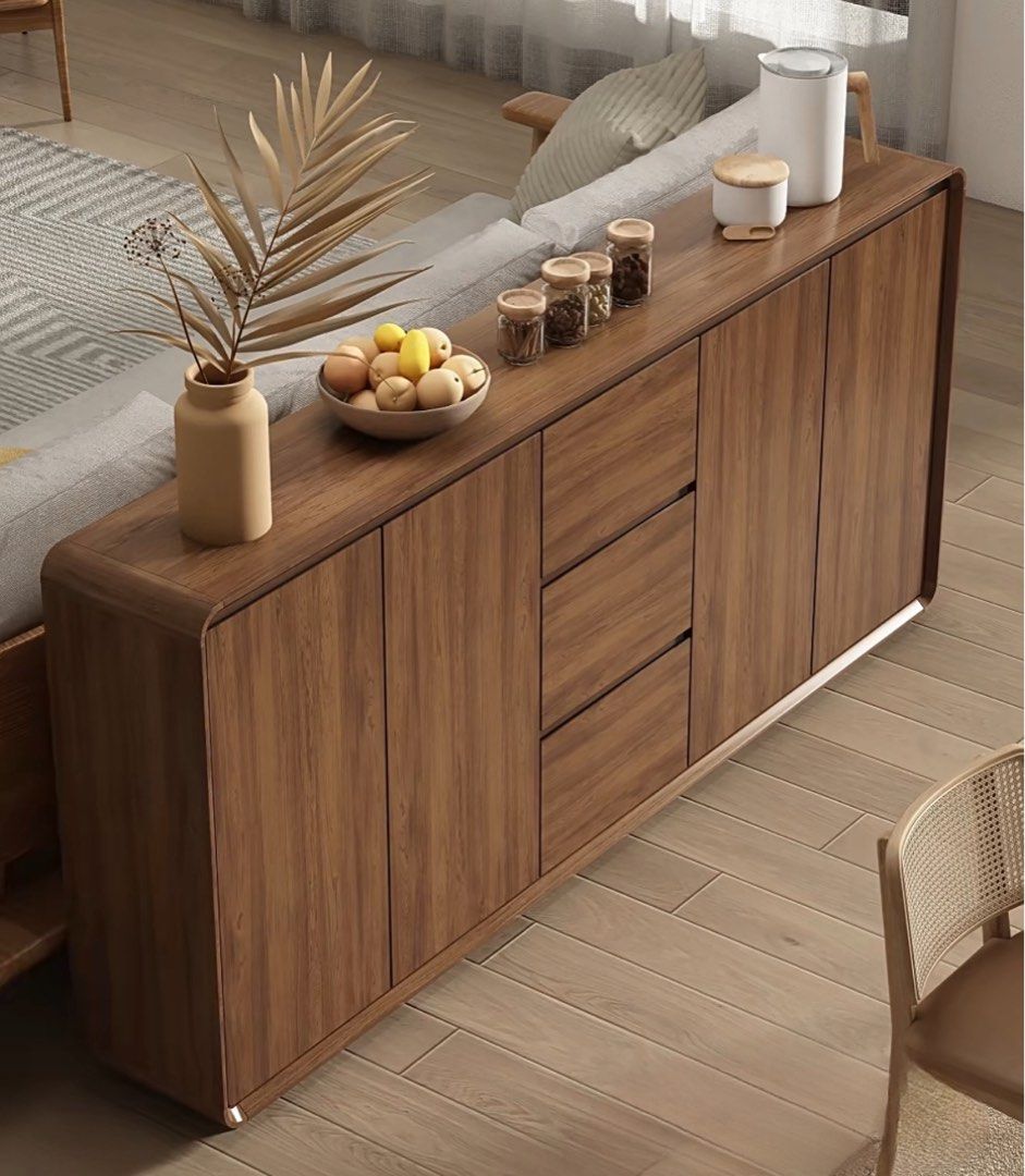 Celeste Modern Walnut Slim Sideboard - Exclusivia