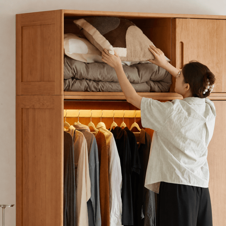 Cerise Japandi Solid Wood Wardrobe - Exclusivia