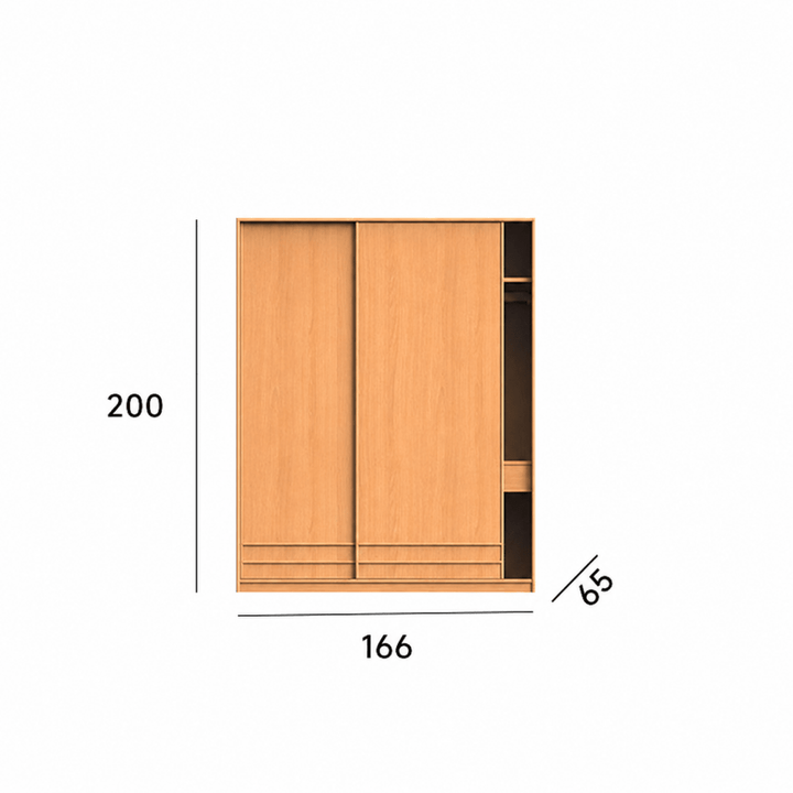 Cerise Japandi Solid Wood Wardrobe - Exclusivia