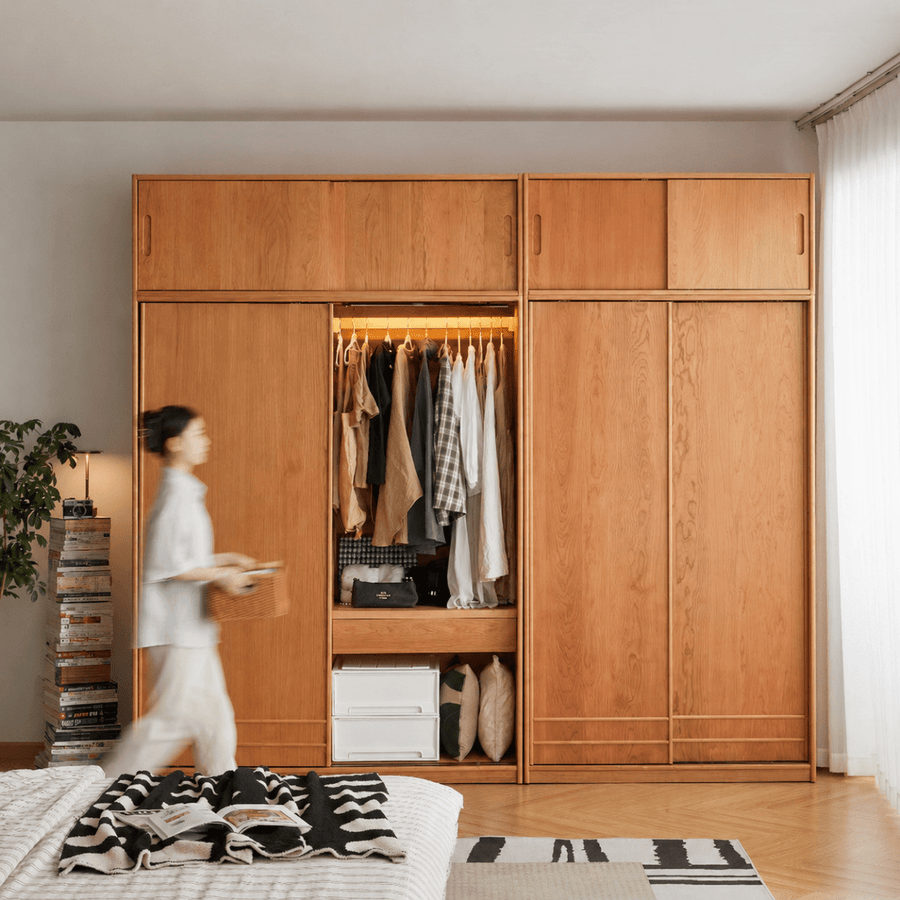 Cerise Japandi Solid Wood Wardrobe - Exclusivia