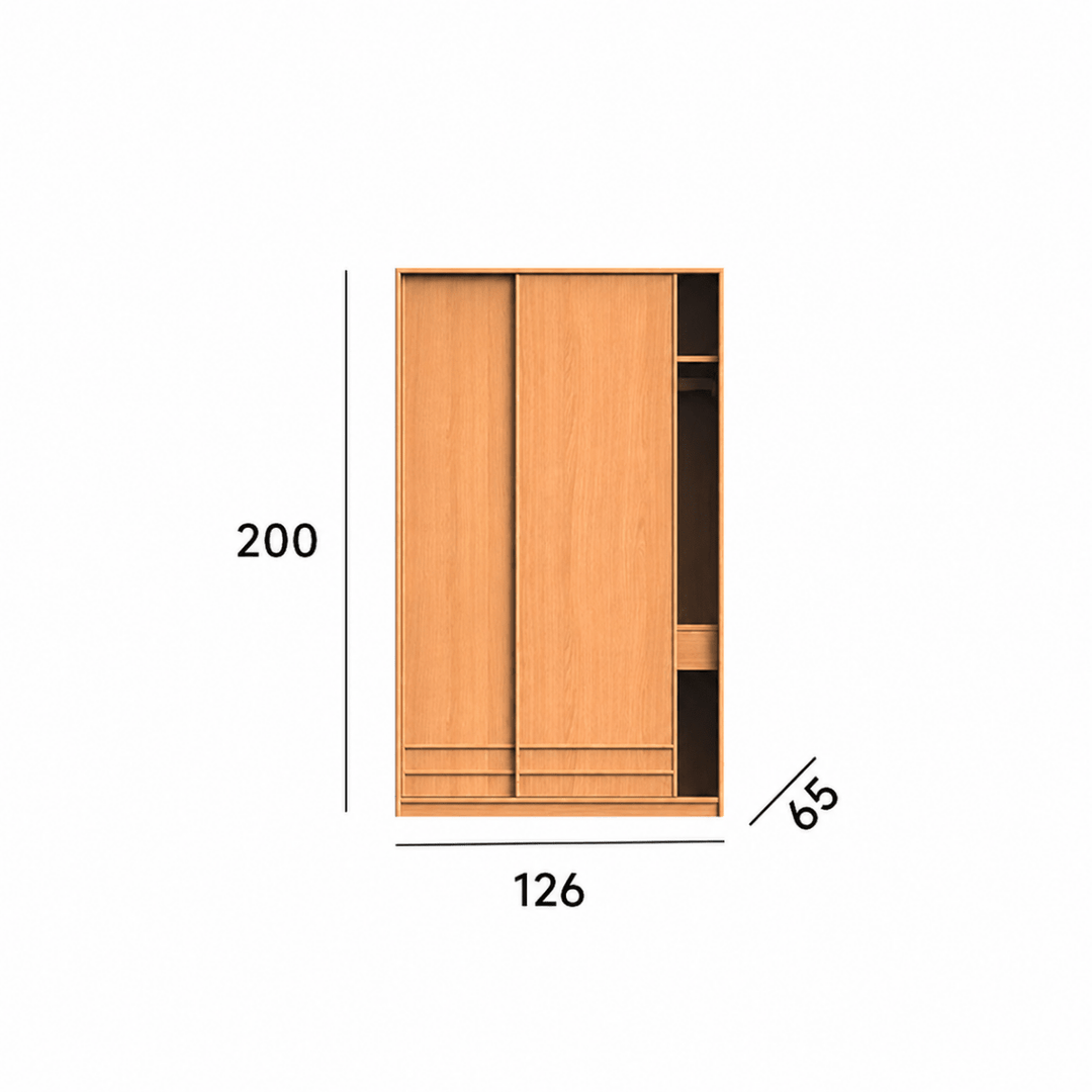 Cerise Japandi Solid Wood Wardrobe - Exclusivia