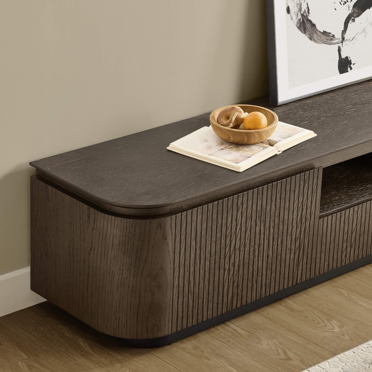 MORVEN Modern Wood TV Stand with Drawer - Exclusivia