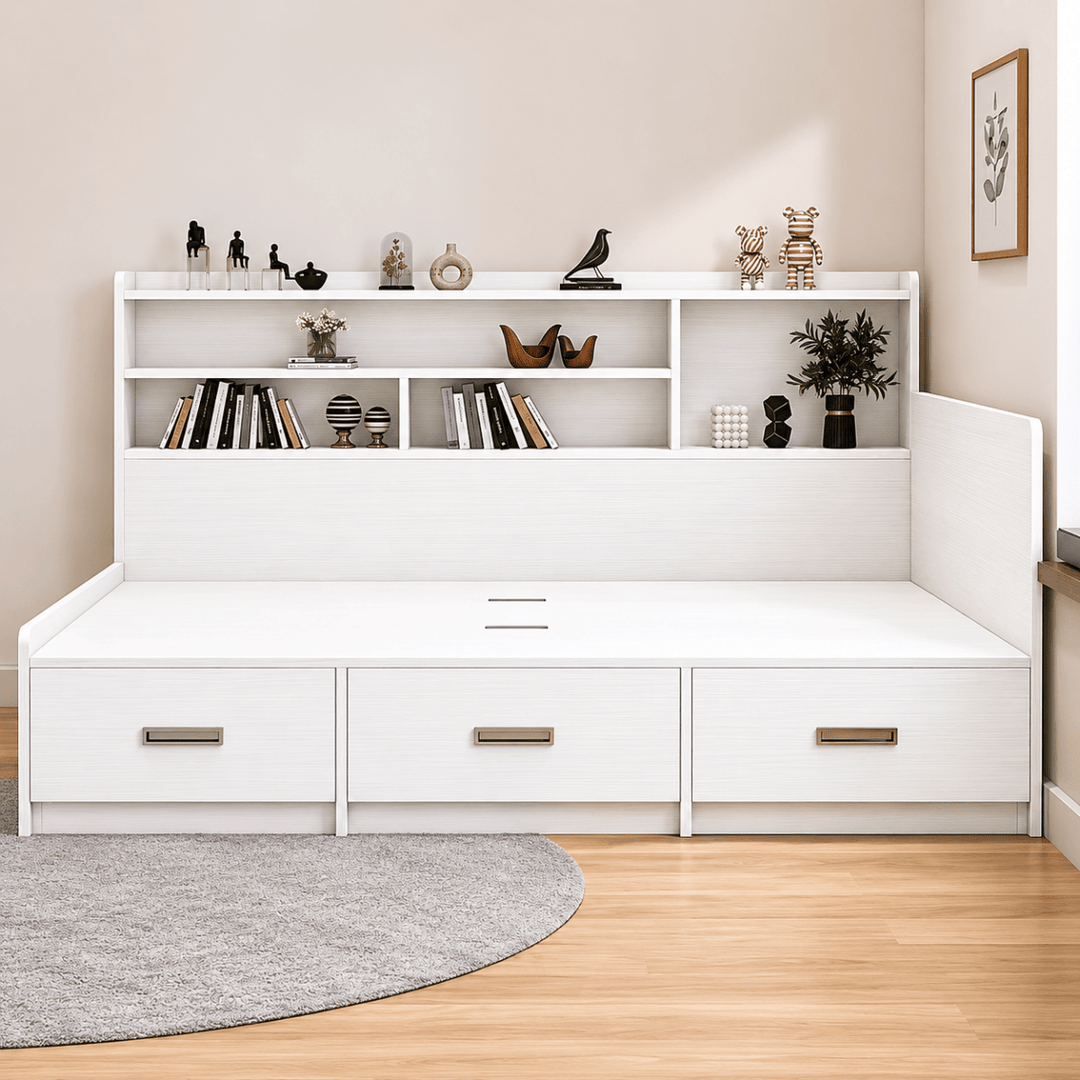 Clario Side - Shelf Storage Bedframe - Exclusivia