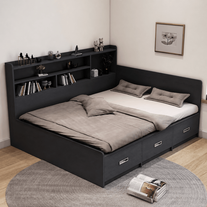 Clario Side - Shelf Storage Bedframe - Exclusivia