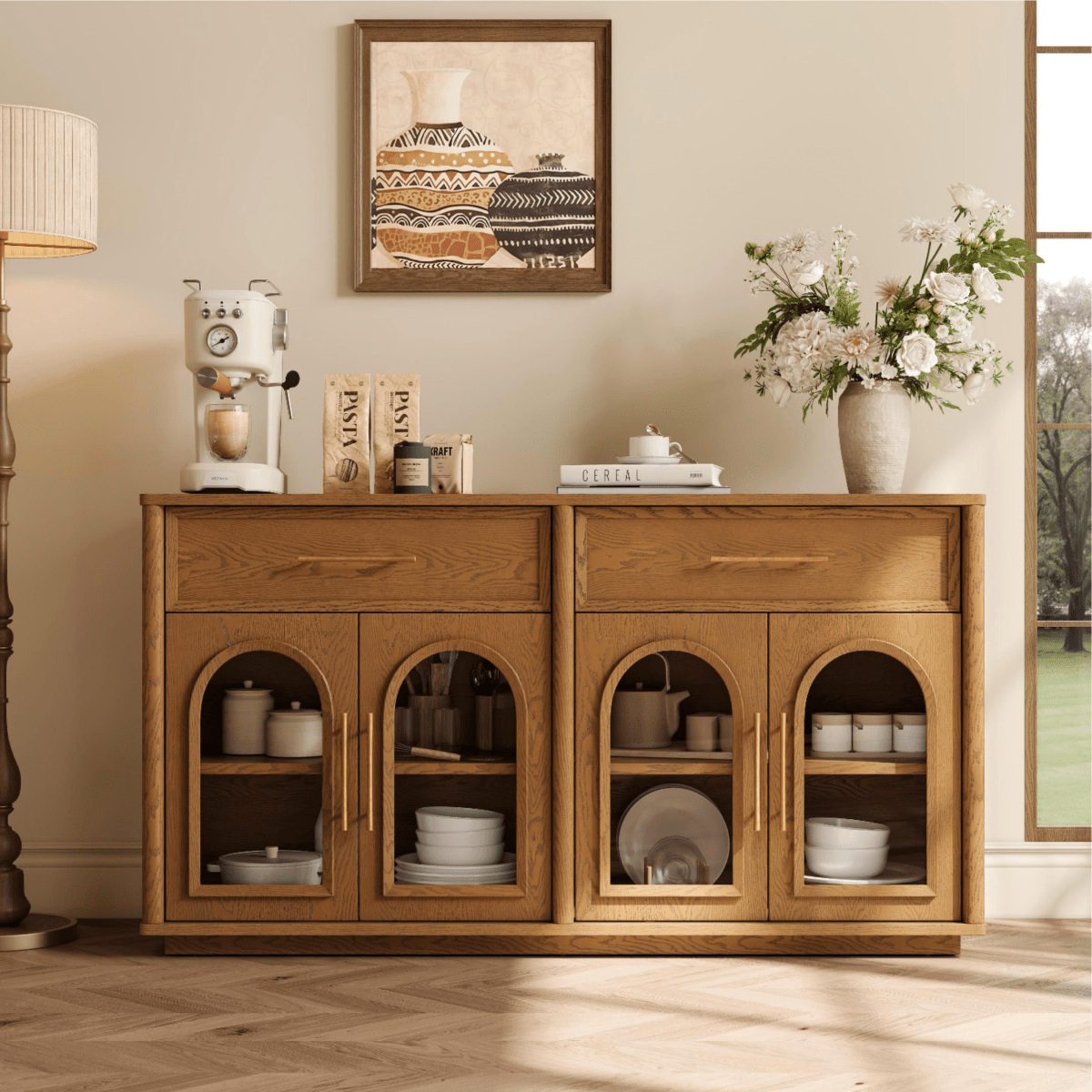 Cloister Mid - Century Walnut Storage Cabinet - Exclusivia