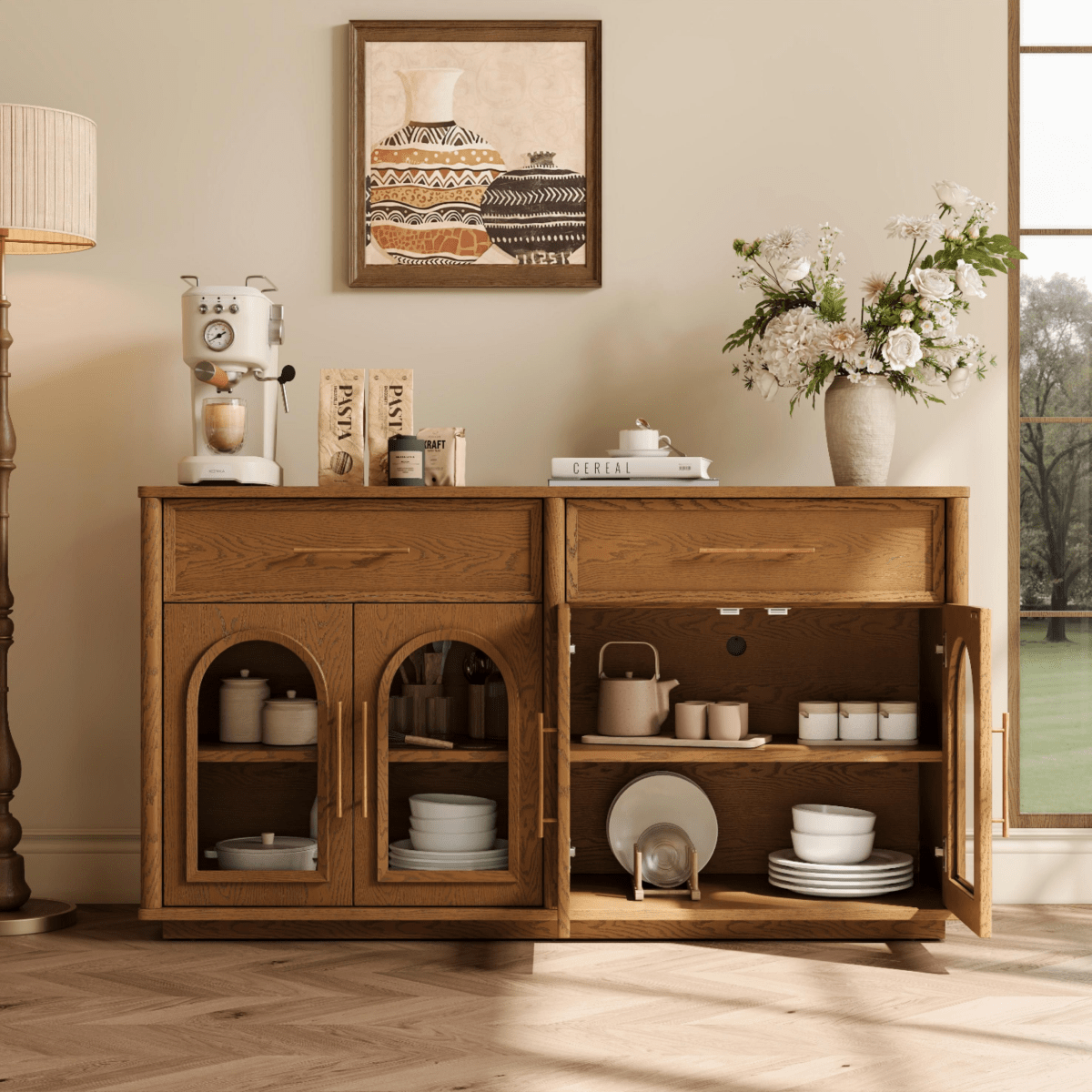 Cloister Mid - Century Walnut Storage Cabinet - Exclusivia