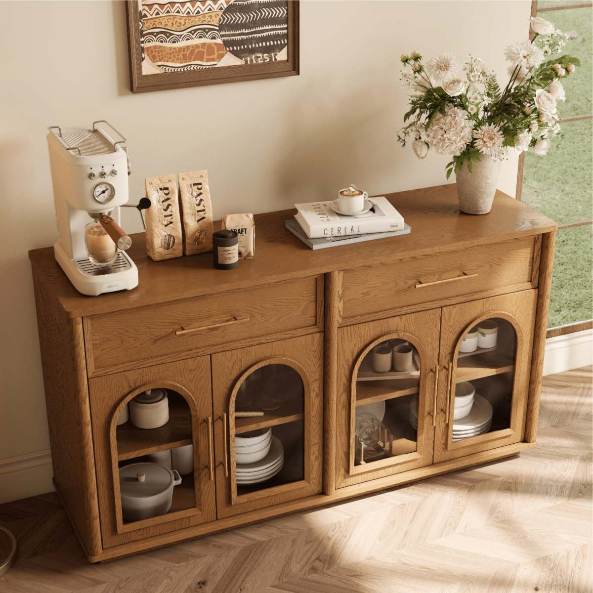 Cloister Mid - Century Walnut Storage Cabinet - Exclusivia