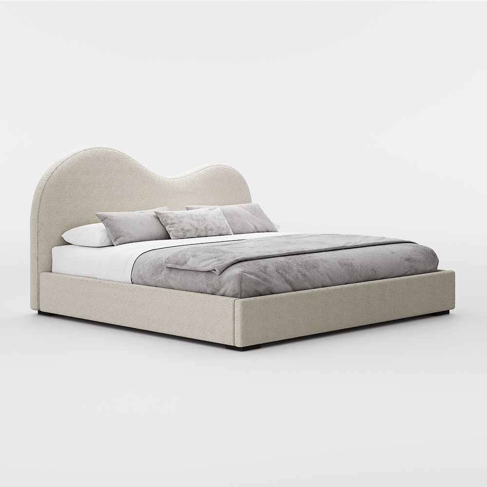 Cloud – Bouclé Upholstered Storage Bed - Exclusivia
