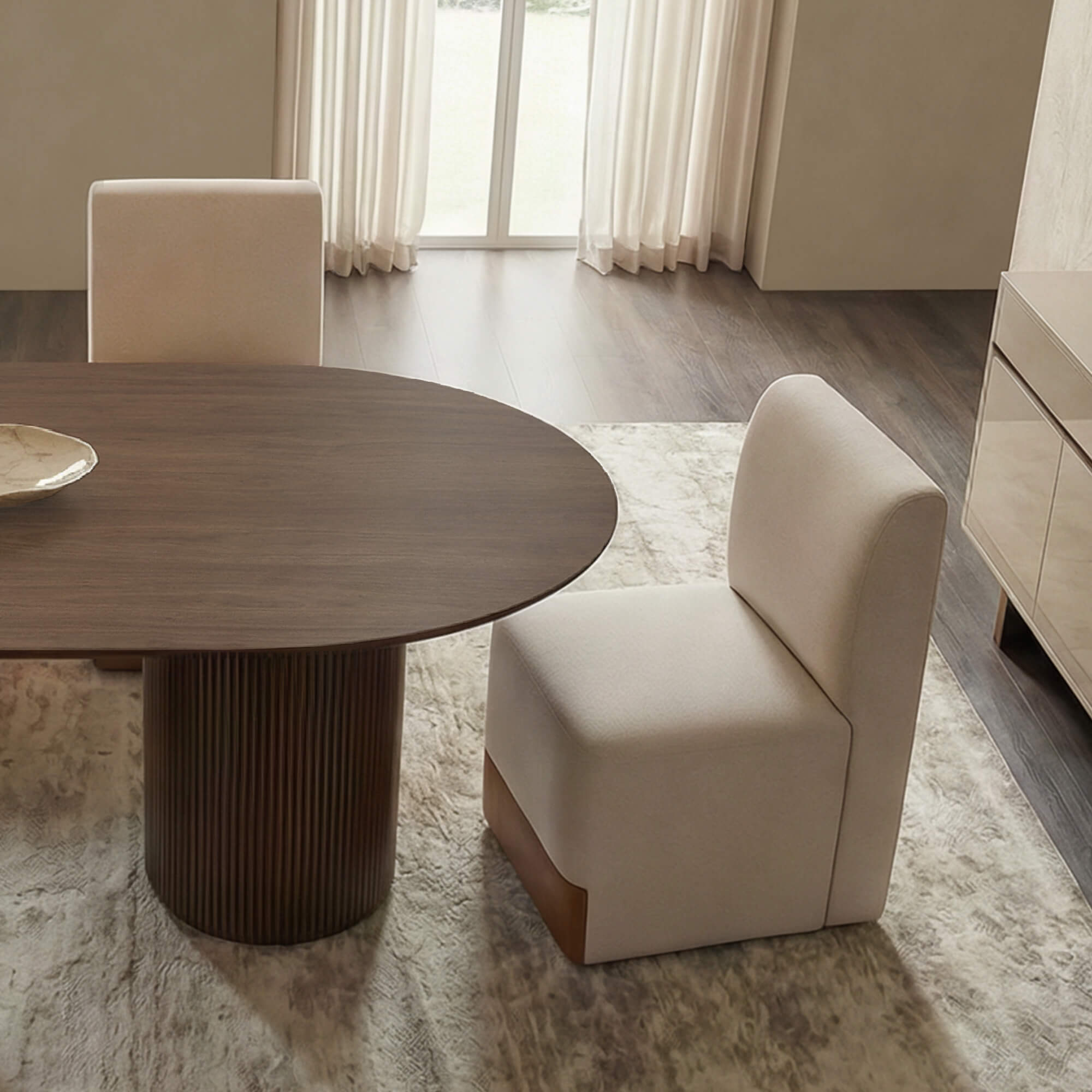Corvina Oval Fluted Dining Table